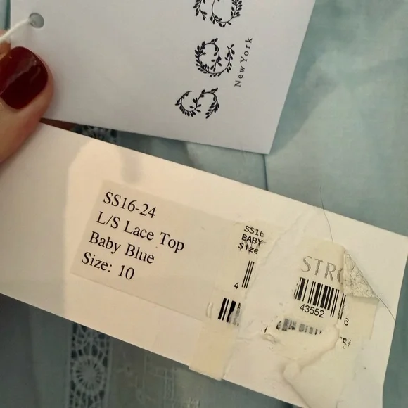 Sea NY Baby Blue Lace Top - Picture 2 of 3